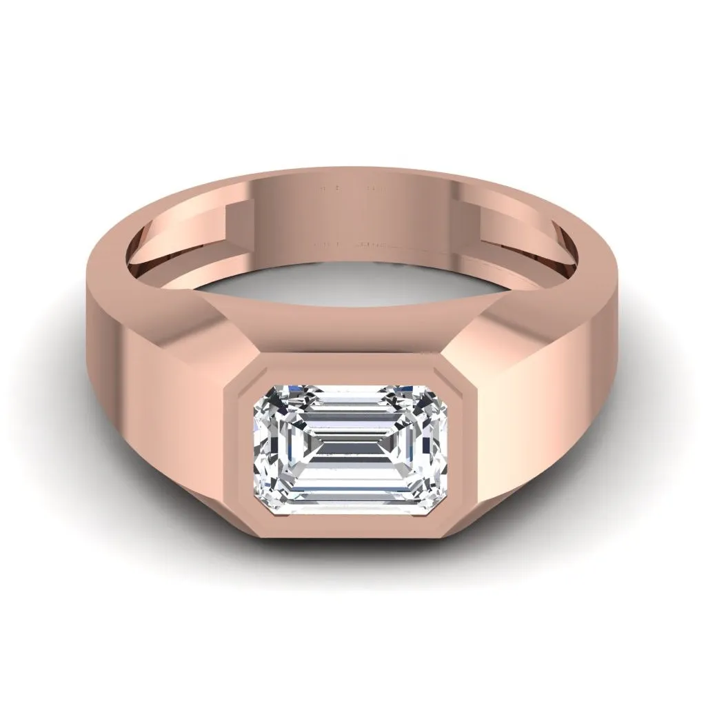 1.75CT Emerald Cut Diamond Men's Ring