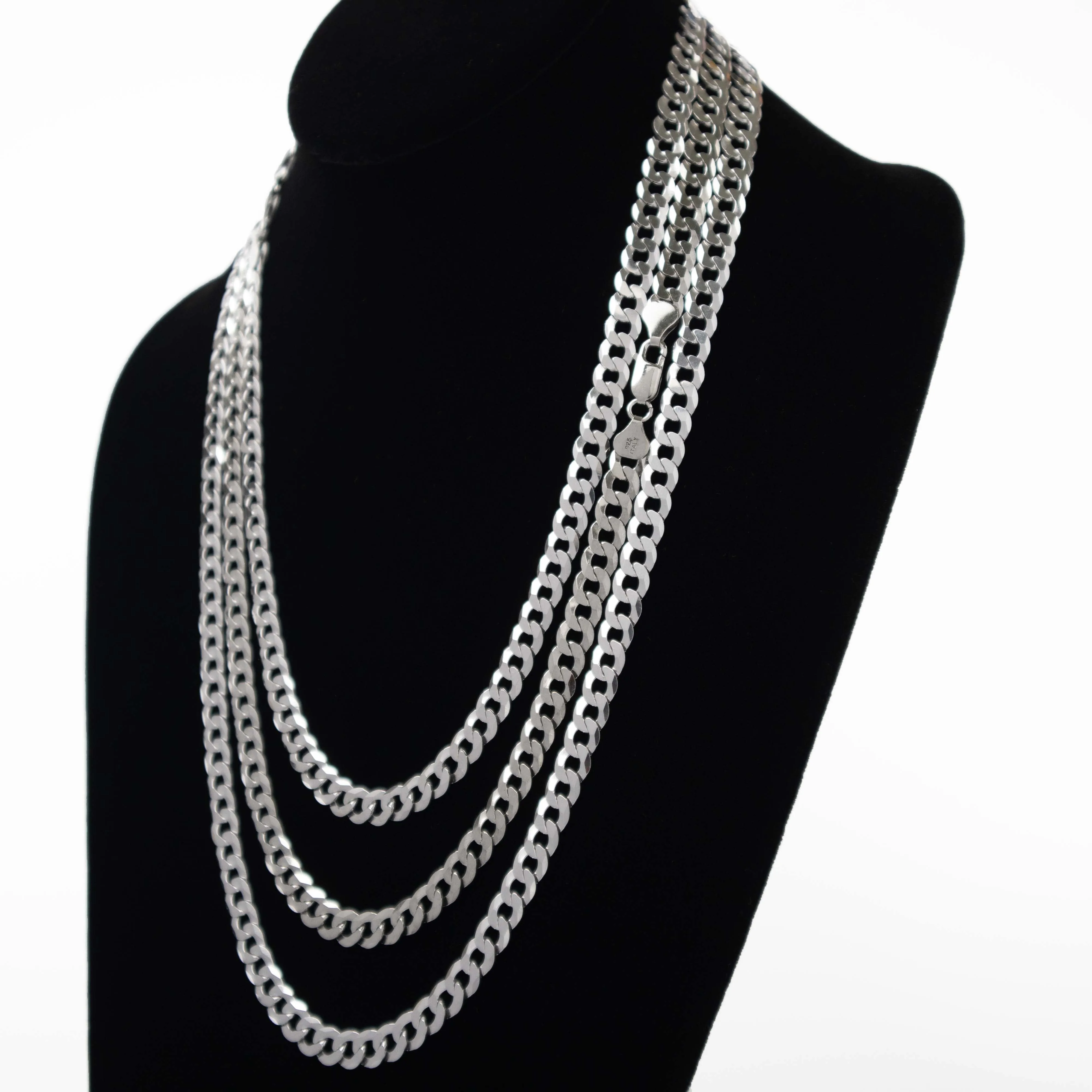 7mm Curb Link Chain - 925 Sterling Silver