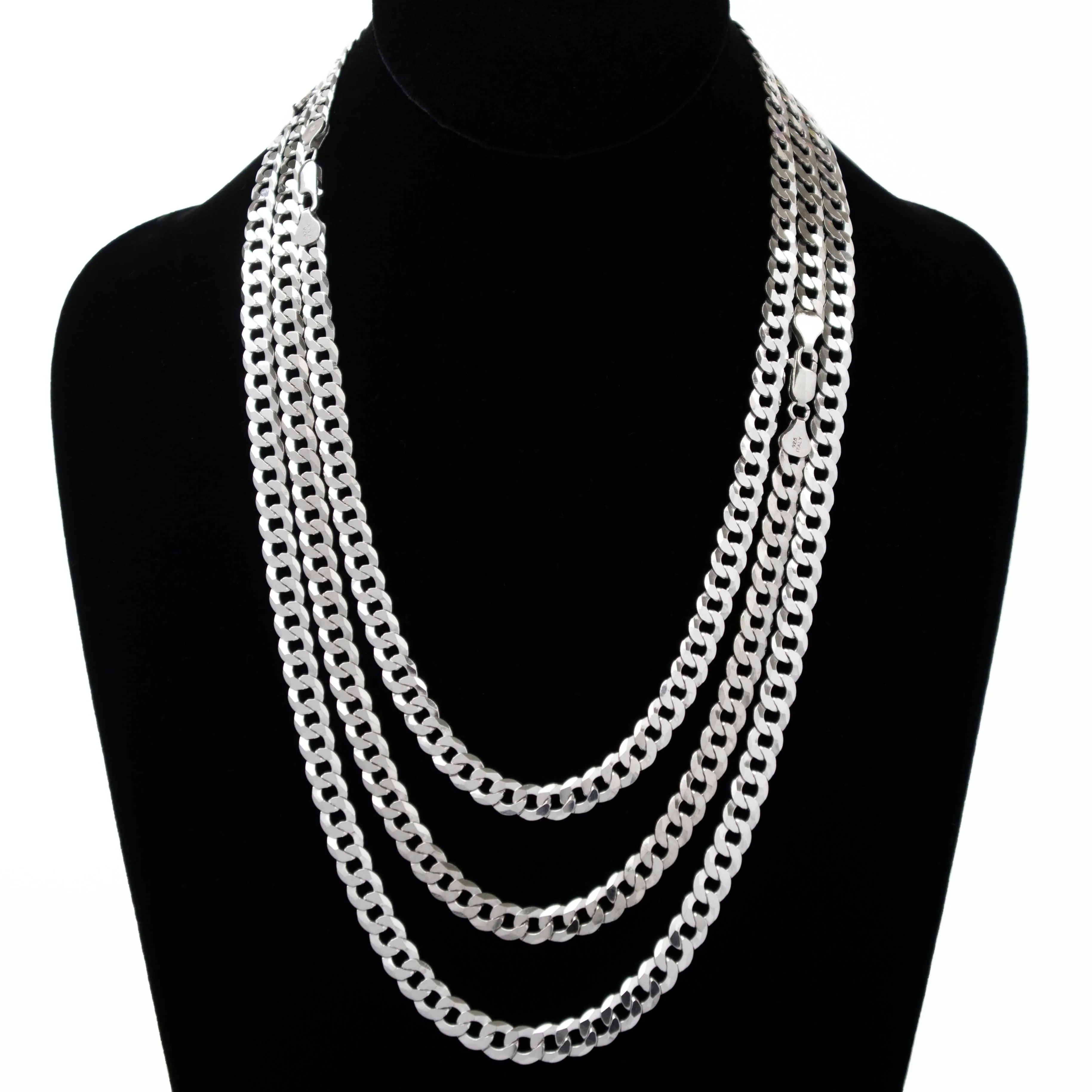 7mm Curb Link Chain - 925 Sterling Silver