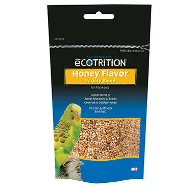 8 in 1 Ecotrition Parakeet Variety Blend 8 oz; available in 3 flavour blends.