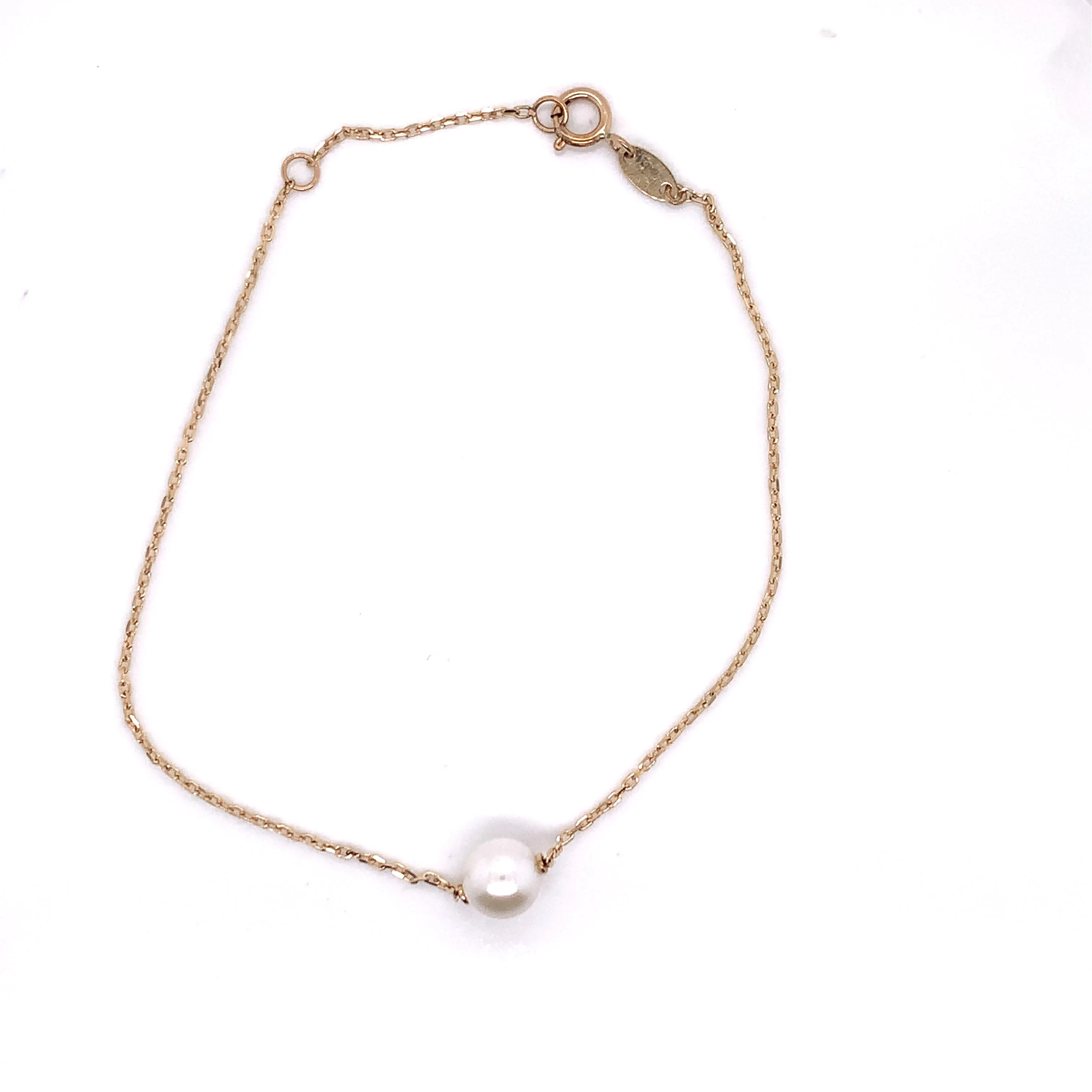 9ct Yellow Gold Floating Fresh Water Pearl Bracelet
