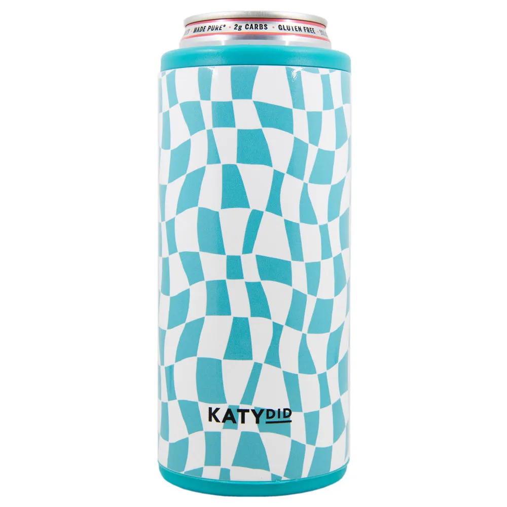 Aqua Checkered Pattern Wholesale Drink Cooler