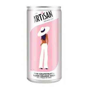 Artisan Drinks Pink Grapefruit & Blood Orange Soda Cans 250ml (Pack of 12) - KA431