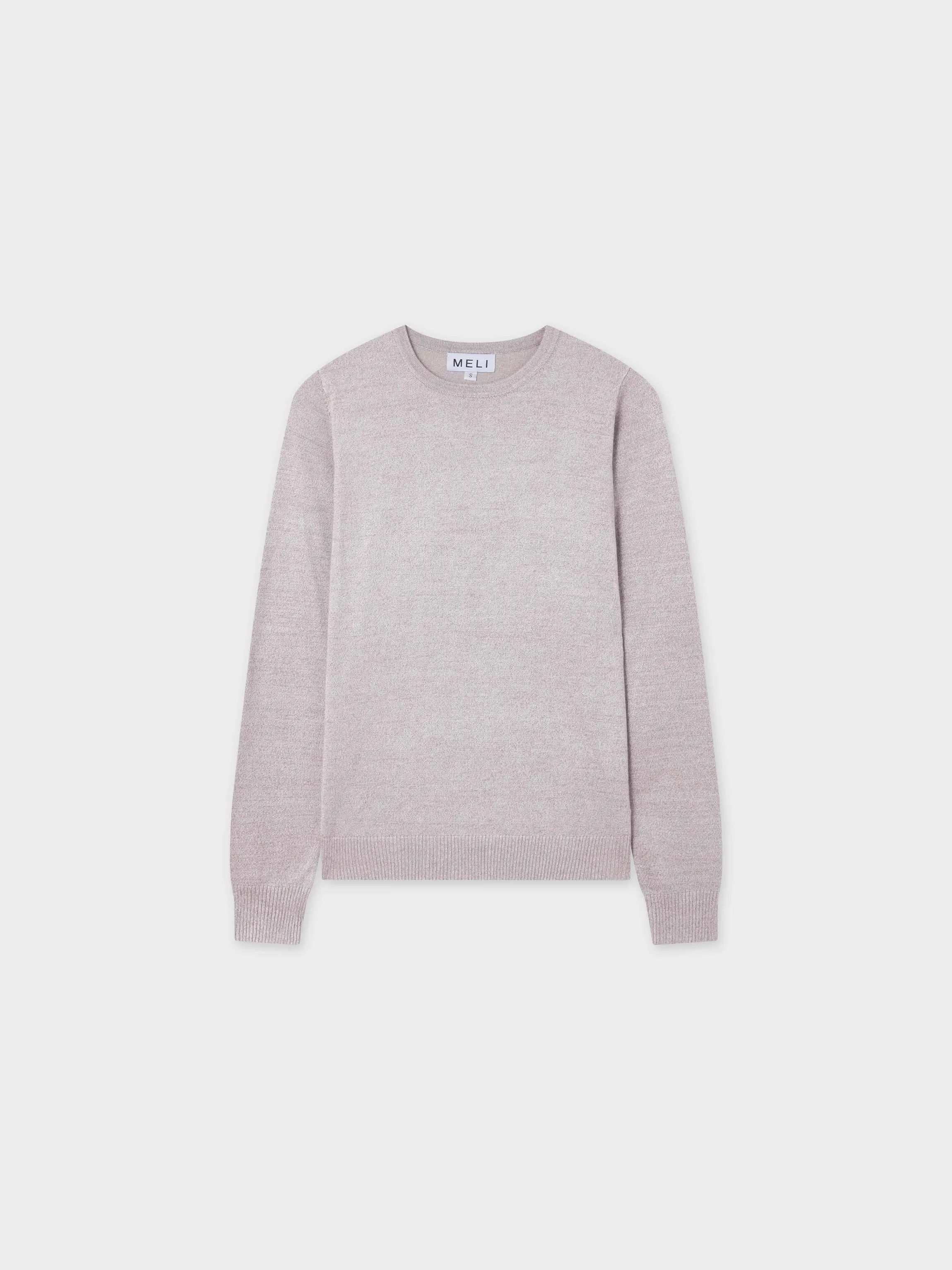 Basic Crew Sweater LS-Heathered Oatmeal