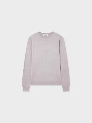 Basic Crew Sweater LS-Heathered Oatmeal