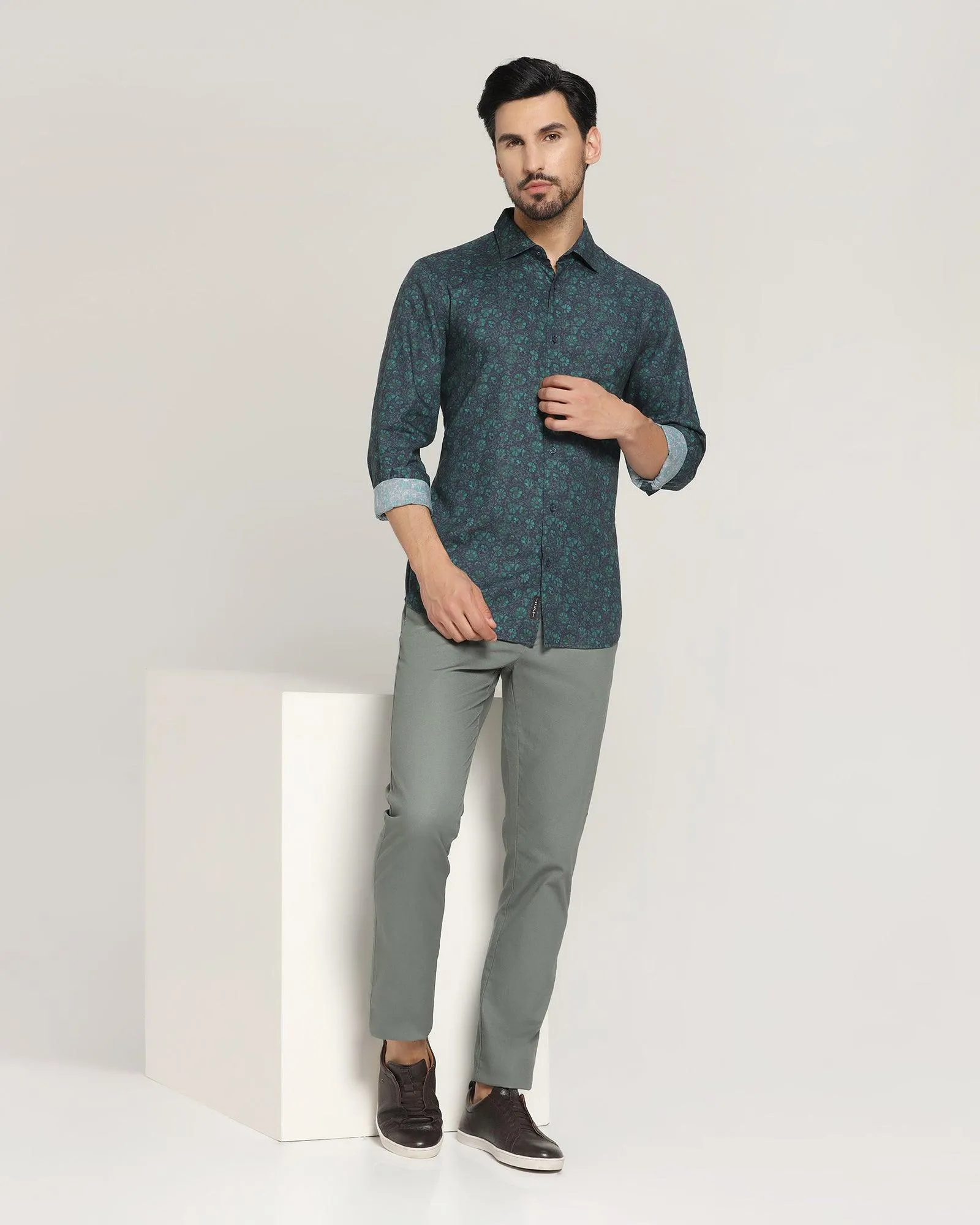 Casual Green Printed Shirt - Skye
