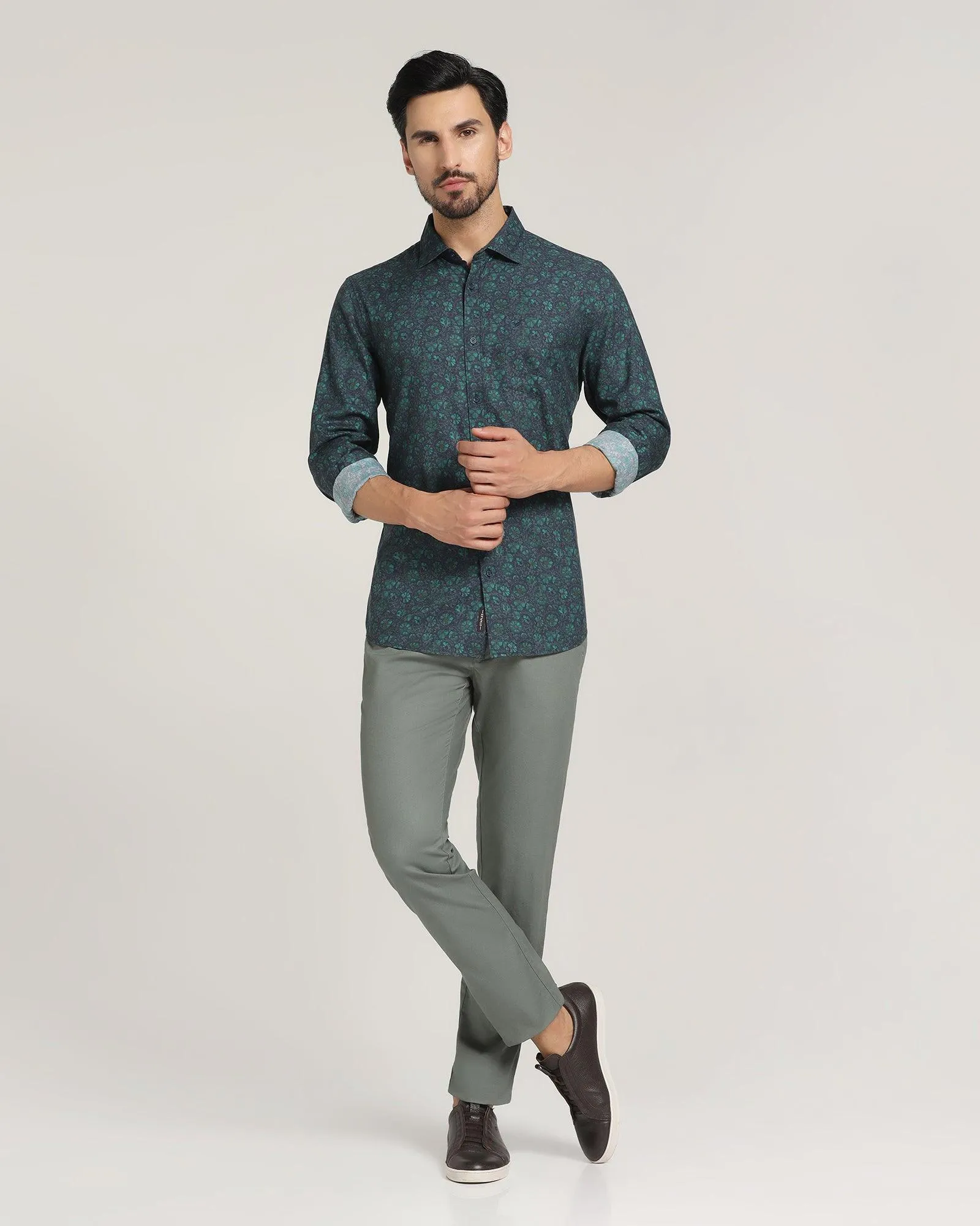 Casual Green Printed Shirt - Skye