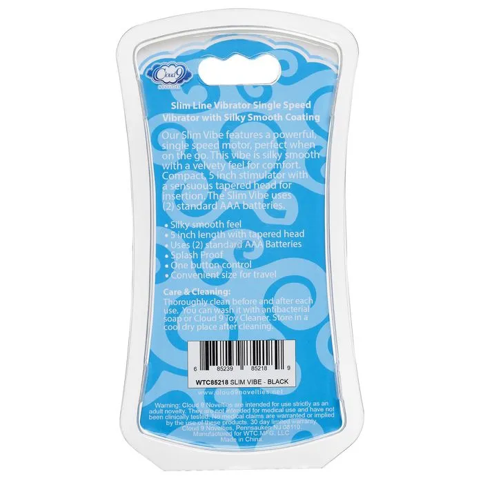 Cloud 9 Slimline Vibrator Black