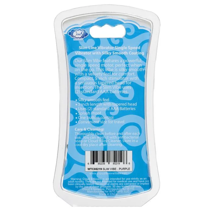 Cloud 9 Slimline Vibrator Purple