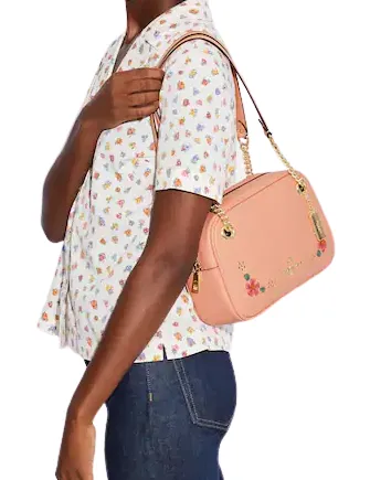 Coach Cammie Chain Shoulder Bag With Floral Whipstitch
