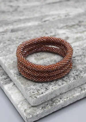 Earthy Glass Beads Roll on Bracelet