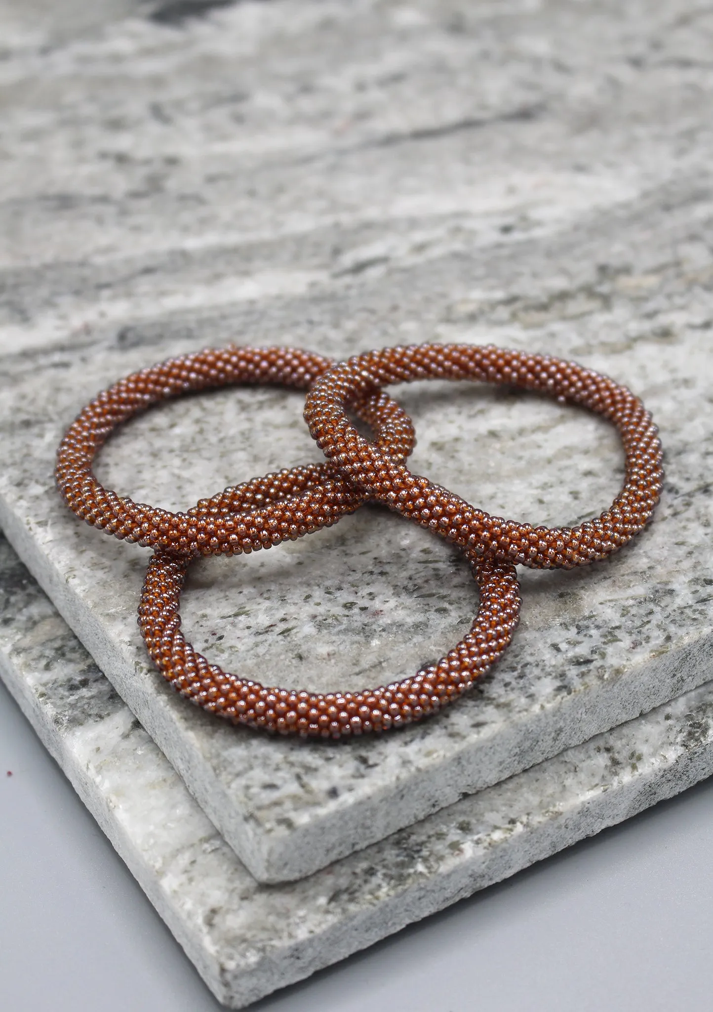 Earthy Glass Beads Roll on Bracelet