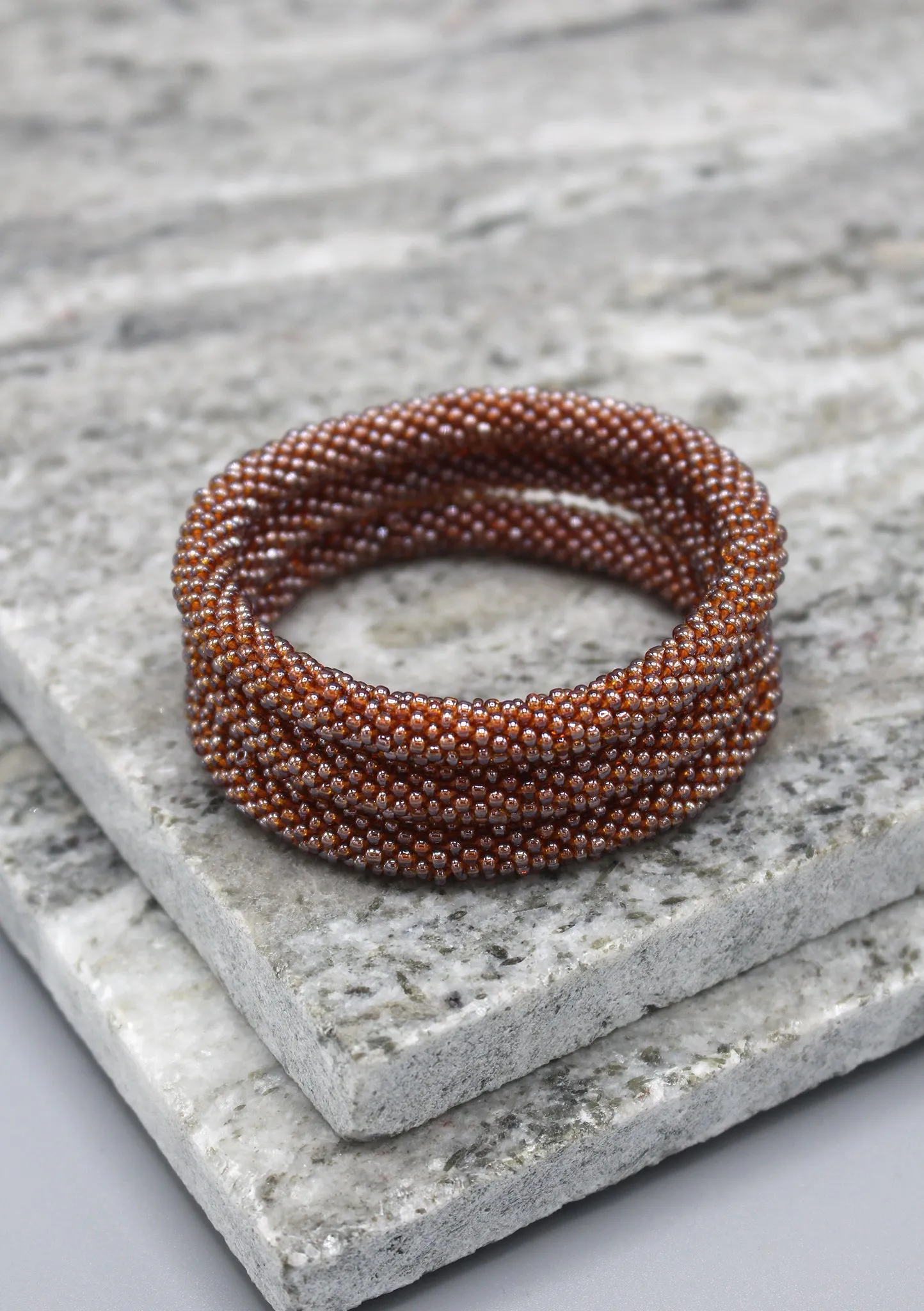 Earthy Glass Beads Roll on Bracelet