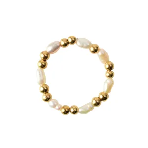 Fresh Pearl Stainless Steel Ring