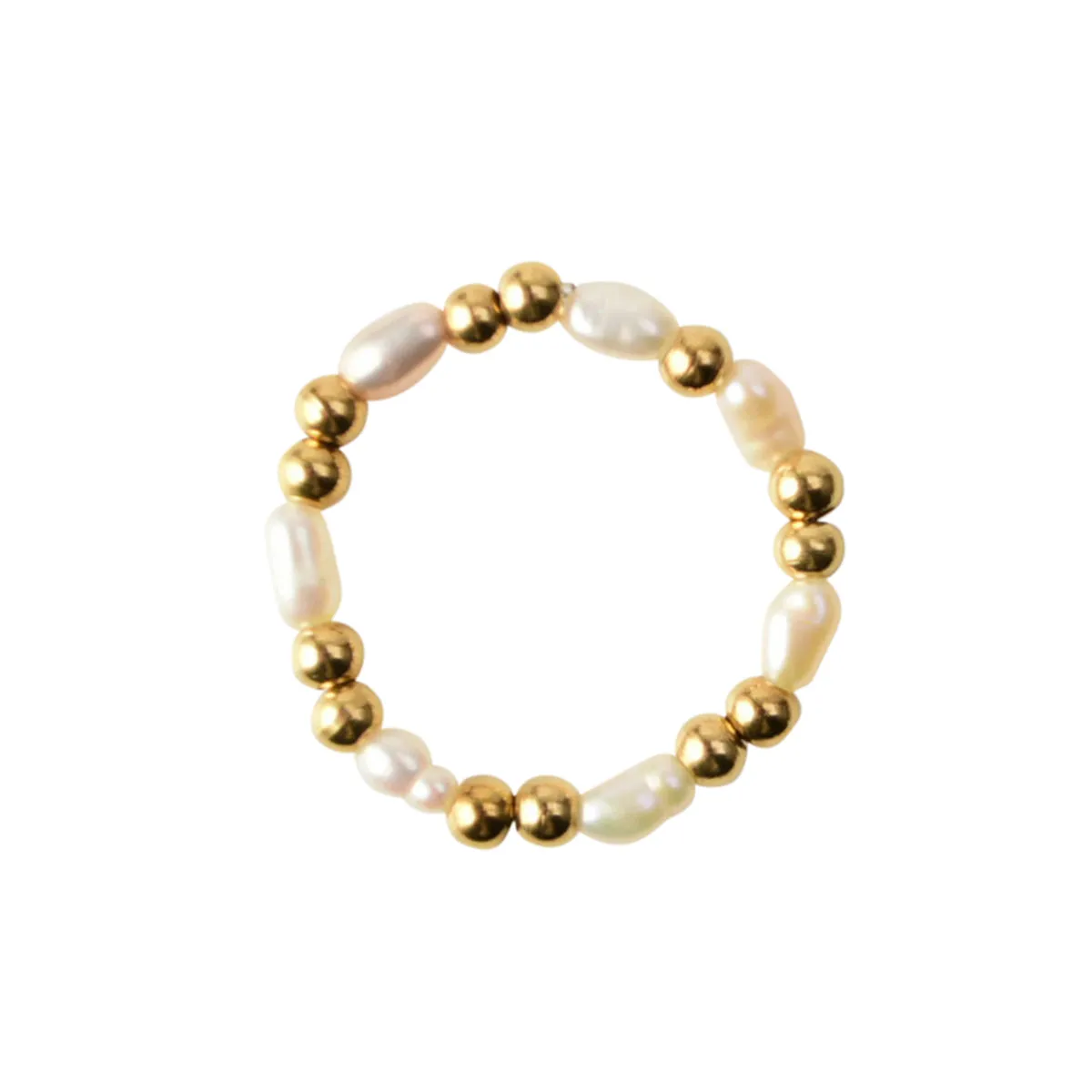 Fresh Pearl Stainless Steel Ring