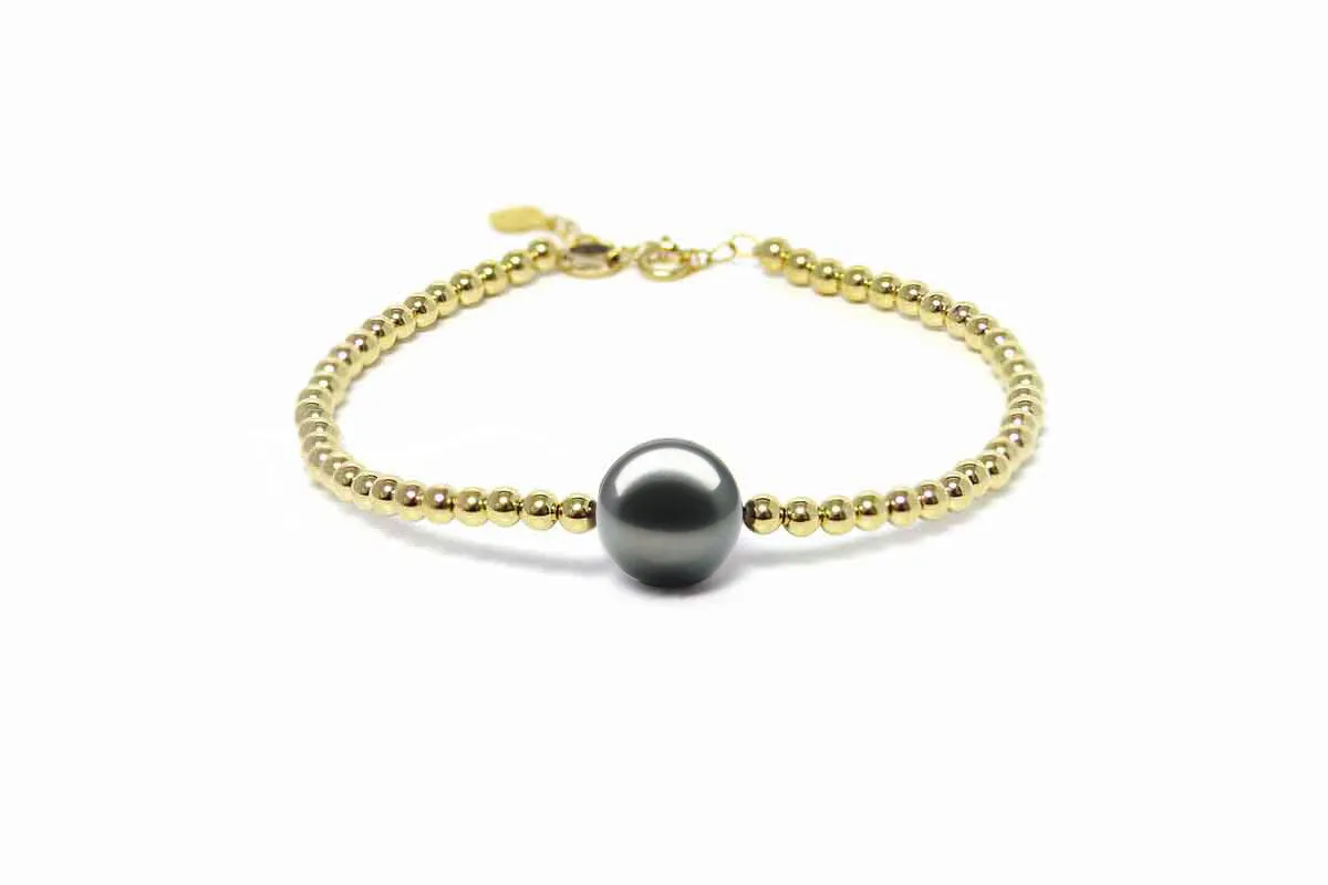Golden Black Pearl Bracelet