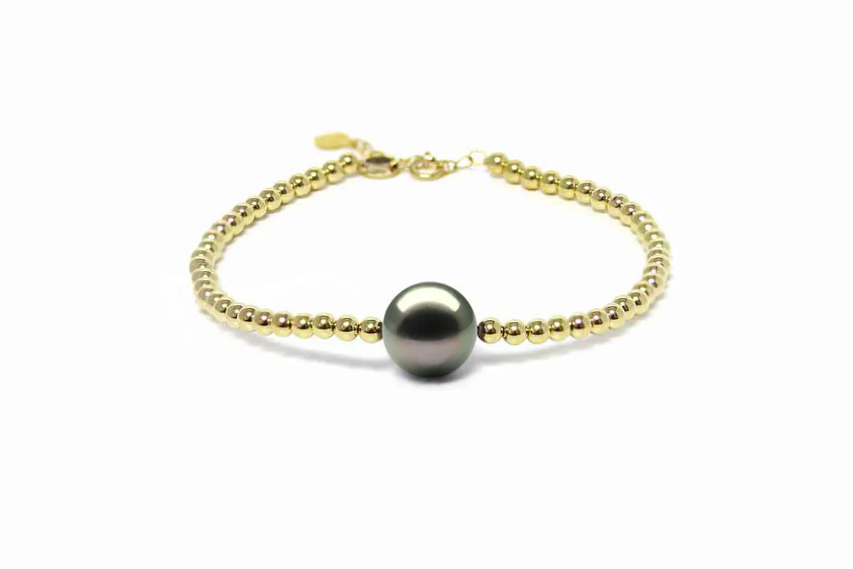 Golden Black Pearl Bracelet