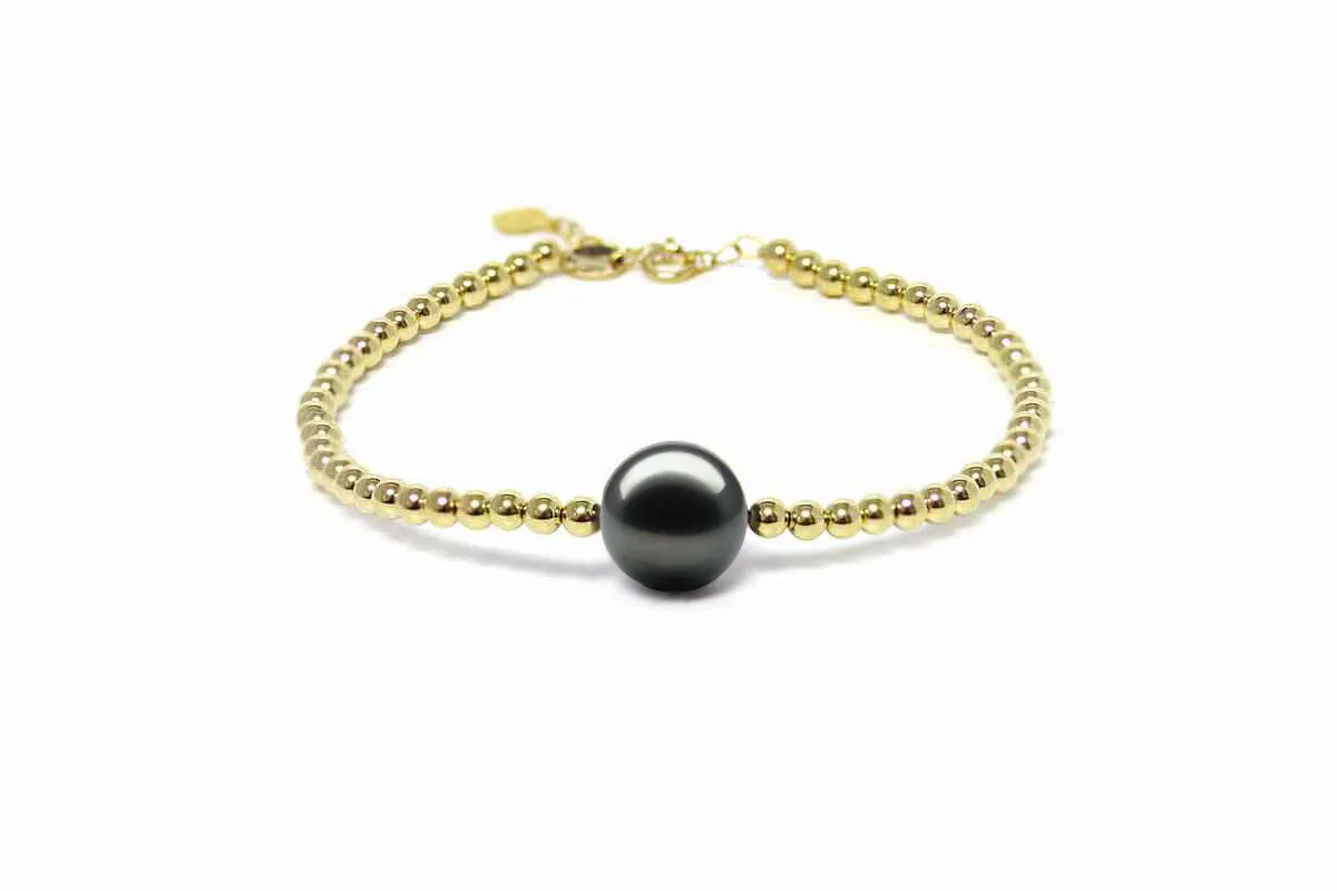 Golden Black Pearl Bracelet