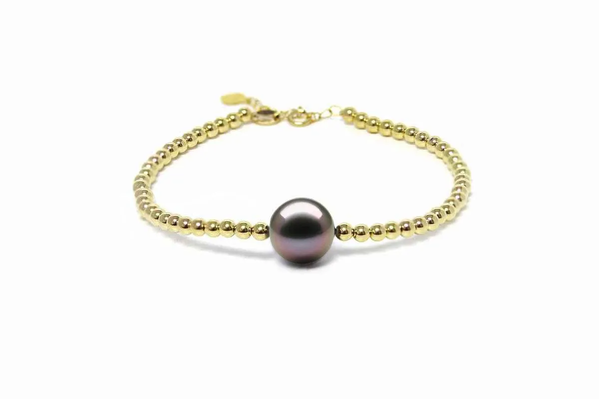 Golden Black Pearl Bracelet