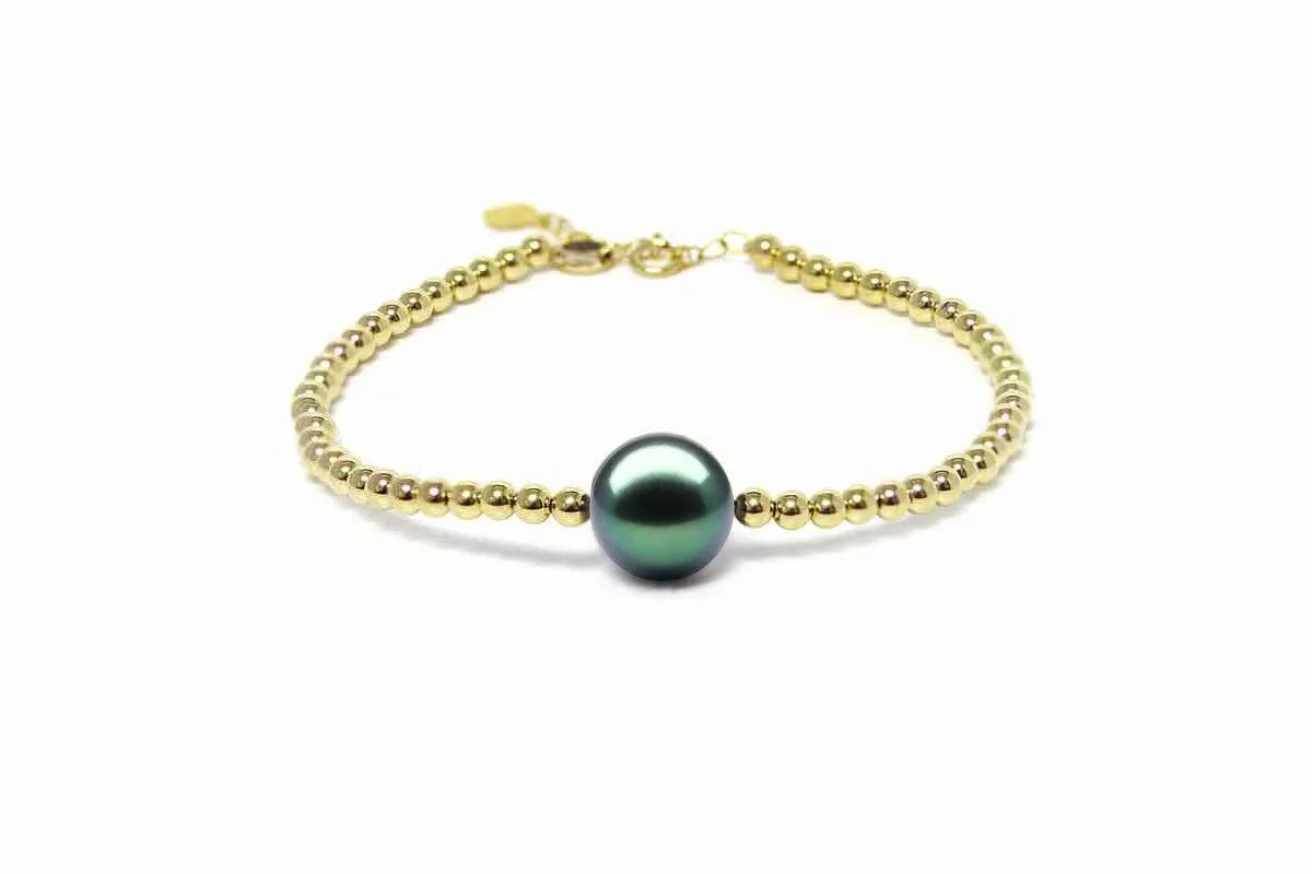 Golden Black Pearl Bracelet