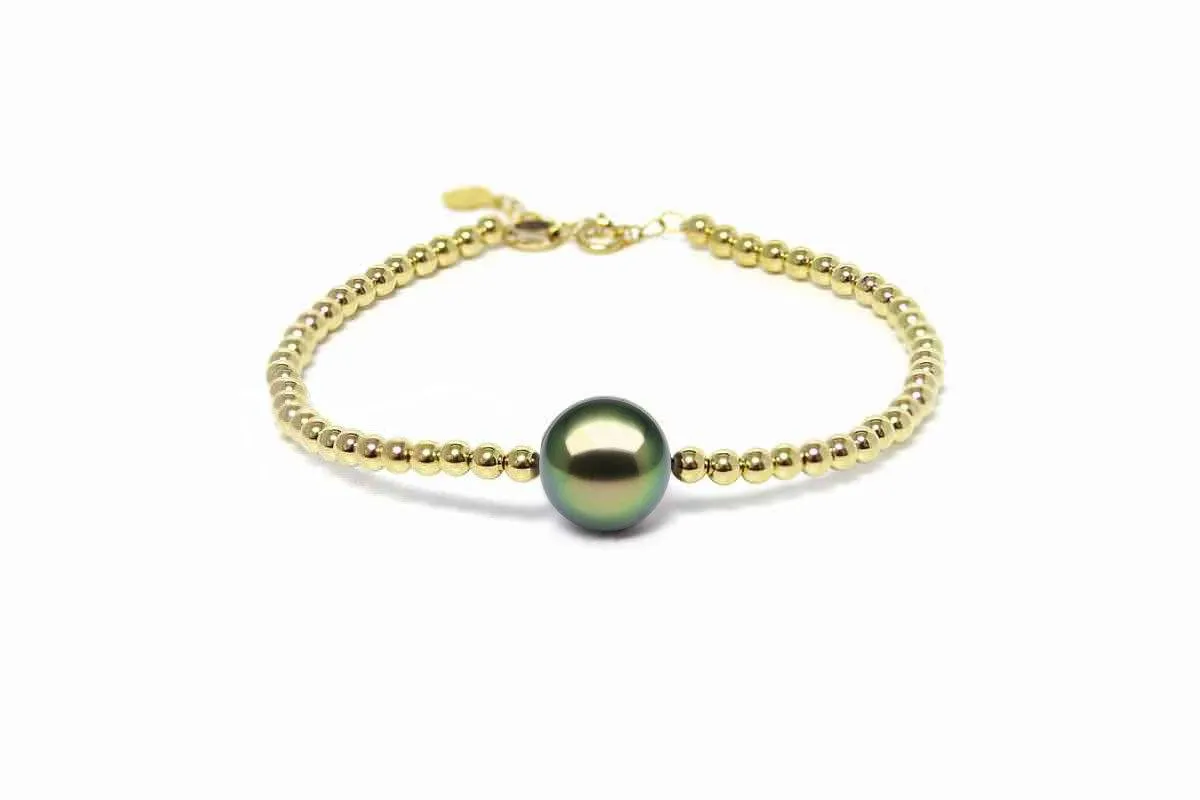 Golden Black Pearl Bracelet