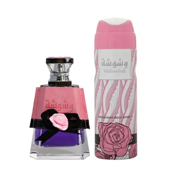 Lattafa Washwashah Giftset Perfume For Women, 100ml   Deo 200ml