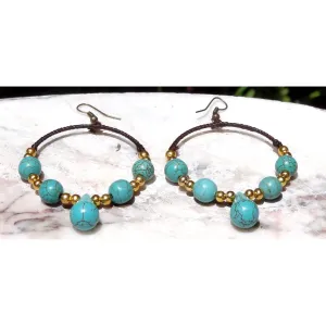 Loop Stone Hoop Earrings - Thailand