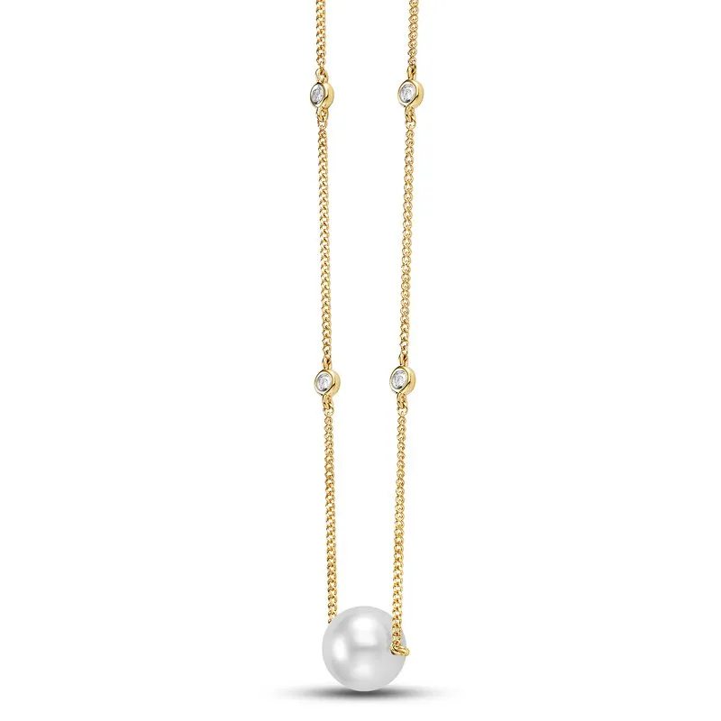 Mastoloni 18k Yellow Gold Diamond Bezel Chain Necklace