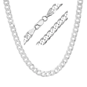 Mens Thick/Heavy Italian Sterling Silver 5.75mm Miami Cuban Curb Chain Necklace