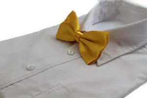 Mens Warm Yellow Solid Plain Colour Bow Tie