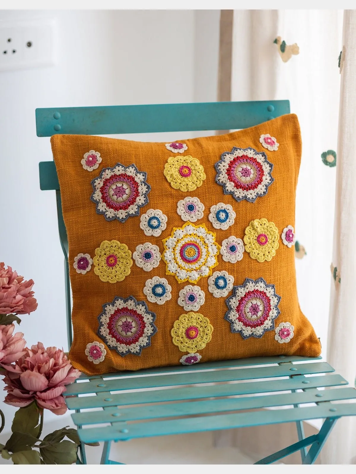 Mustard Mandalas Prakriti Cushion Cover