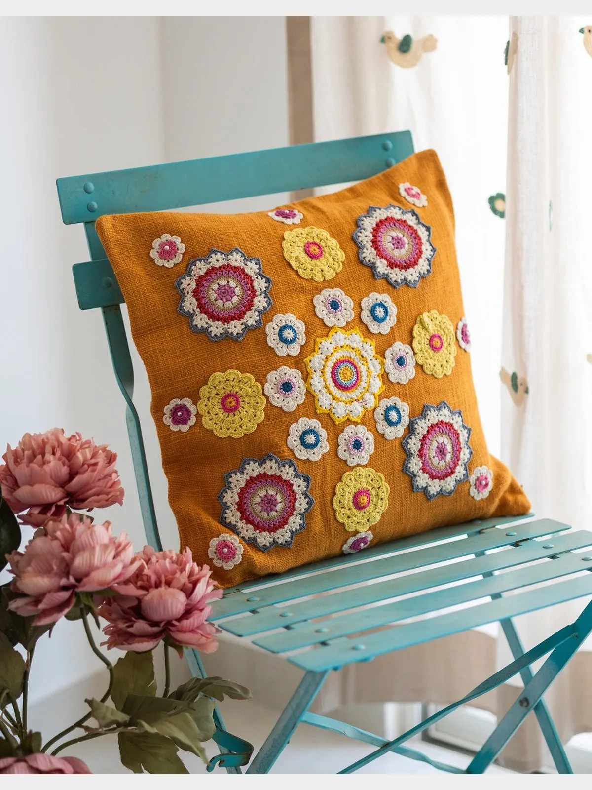 Mustard Mandalas Prakriti Cushion Cover