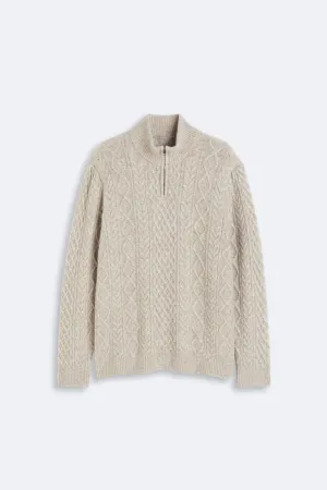 Old Money Quater Zip Patterned Warm Pullover