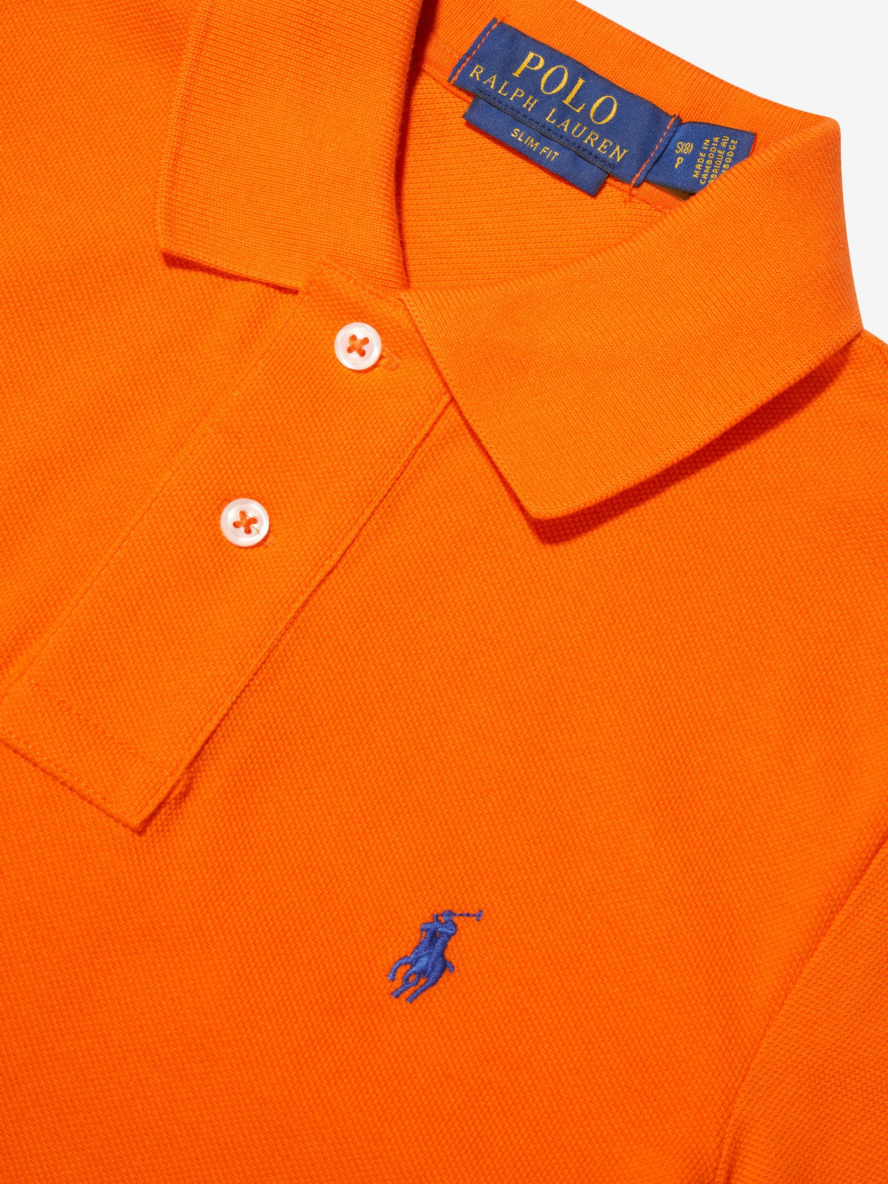 Ralph Lauren Boys Custom Fit Polo Shirt in Orange