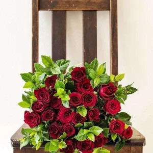 Red Rose Greenery Bouquet