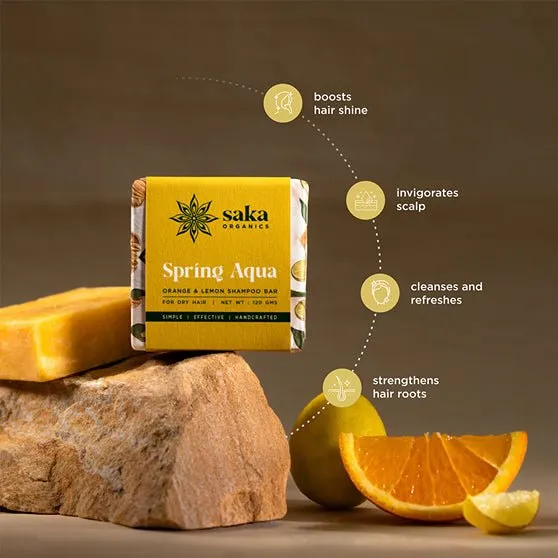 Spring Aqua | Handmade Orange & Lemon Shampoo Bar (120gm)