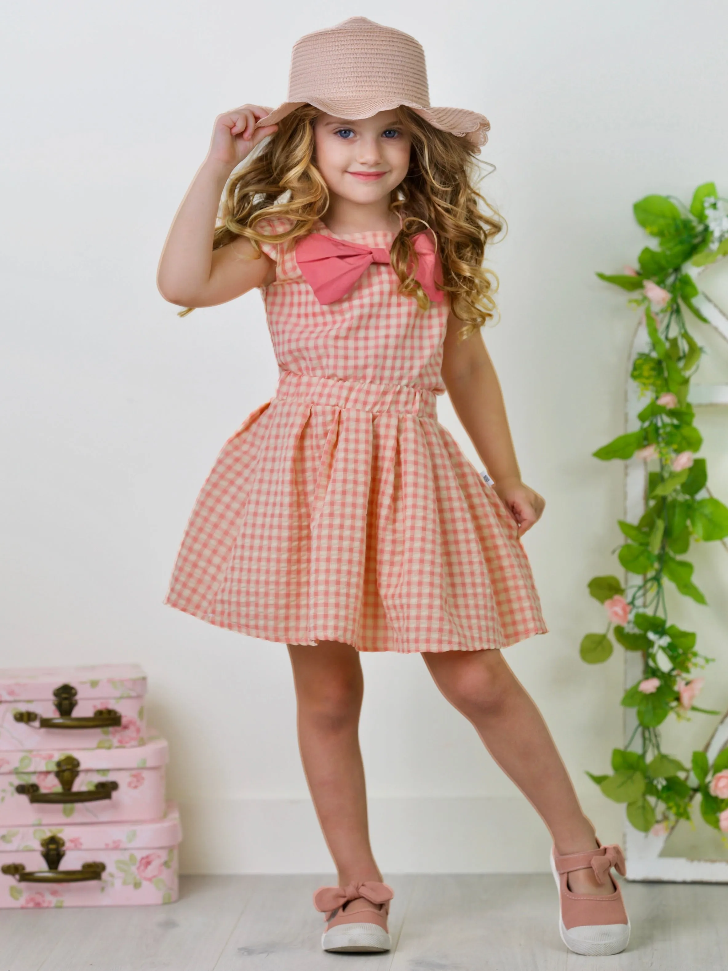 Sweet Sophistication Pink Gingham Skirt Set
