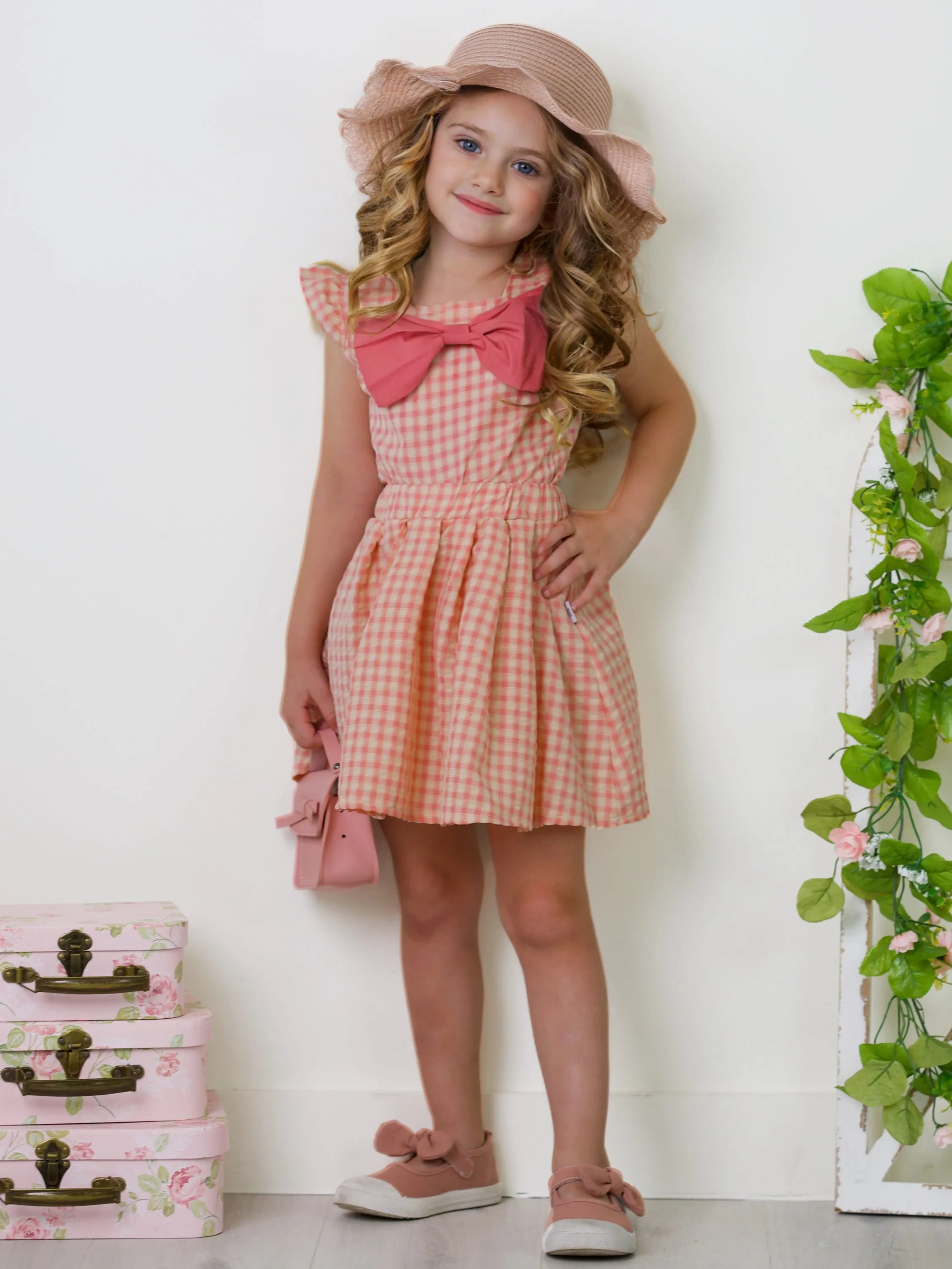 Sweet Sophistication Pink Gingham Skirt Set