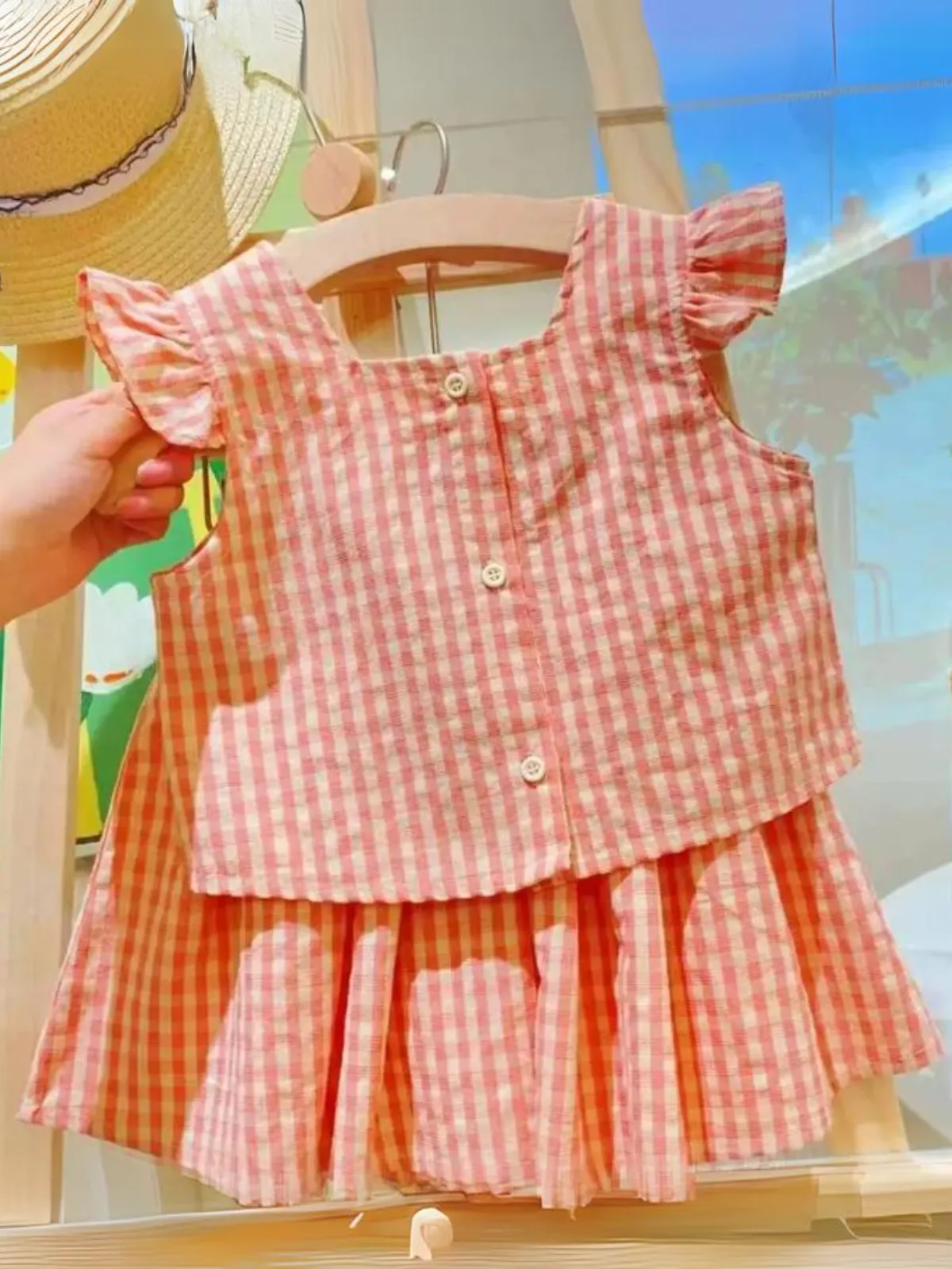 Sweet Sophistication Pink Gingham Skirt Set
