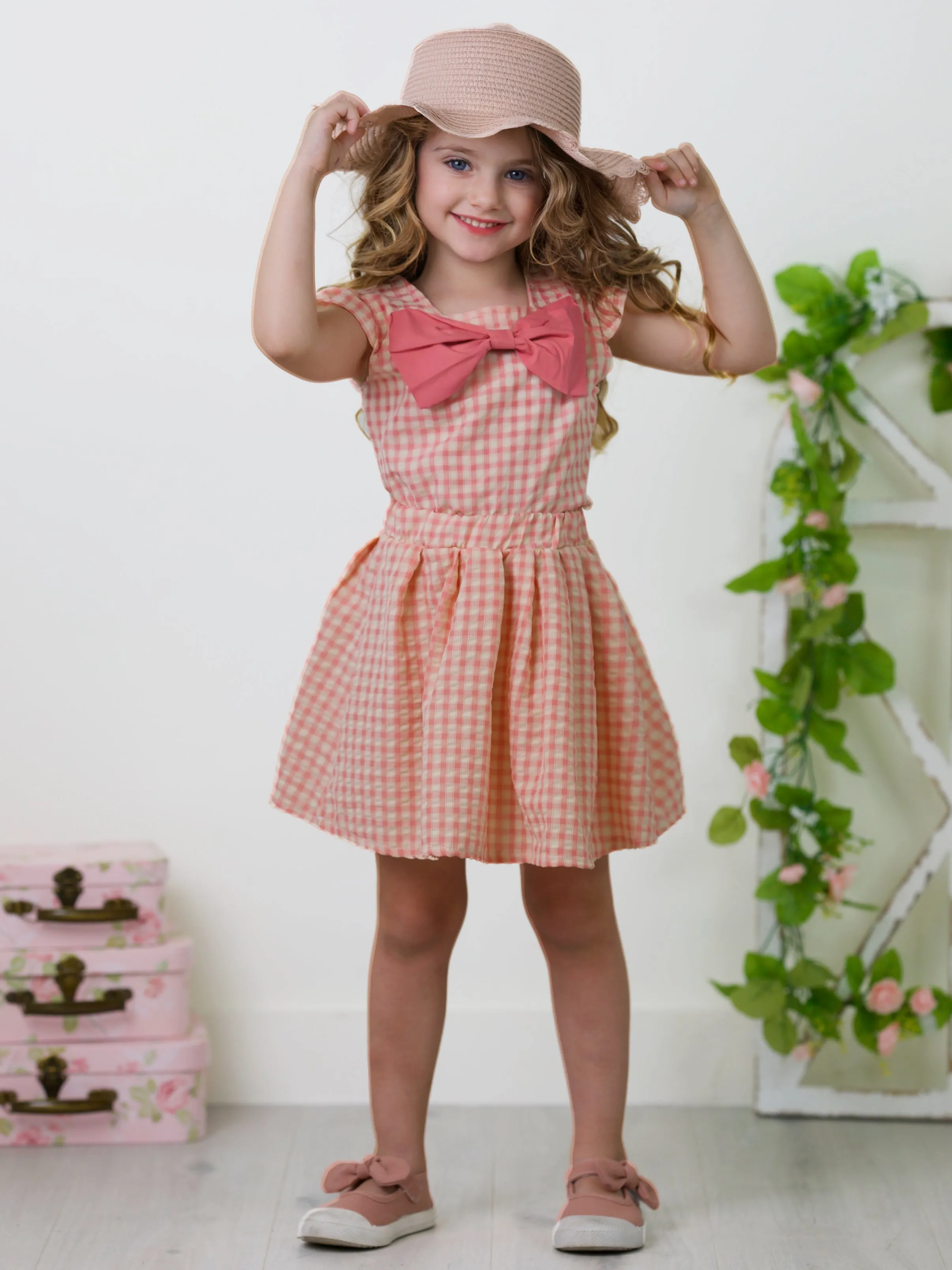 Sweet Sophistication Pink Gingham Skirt Set