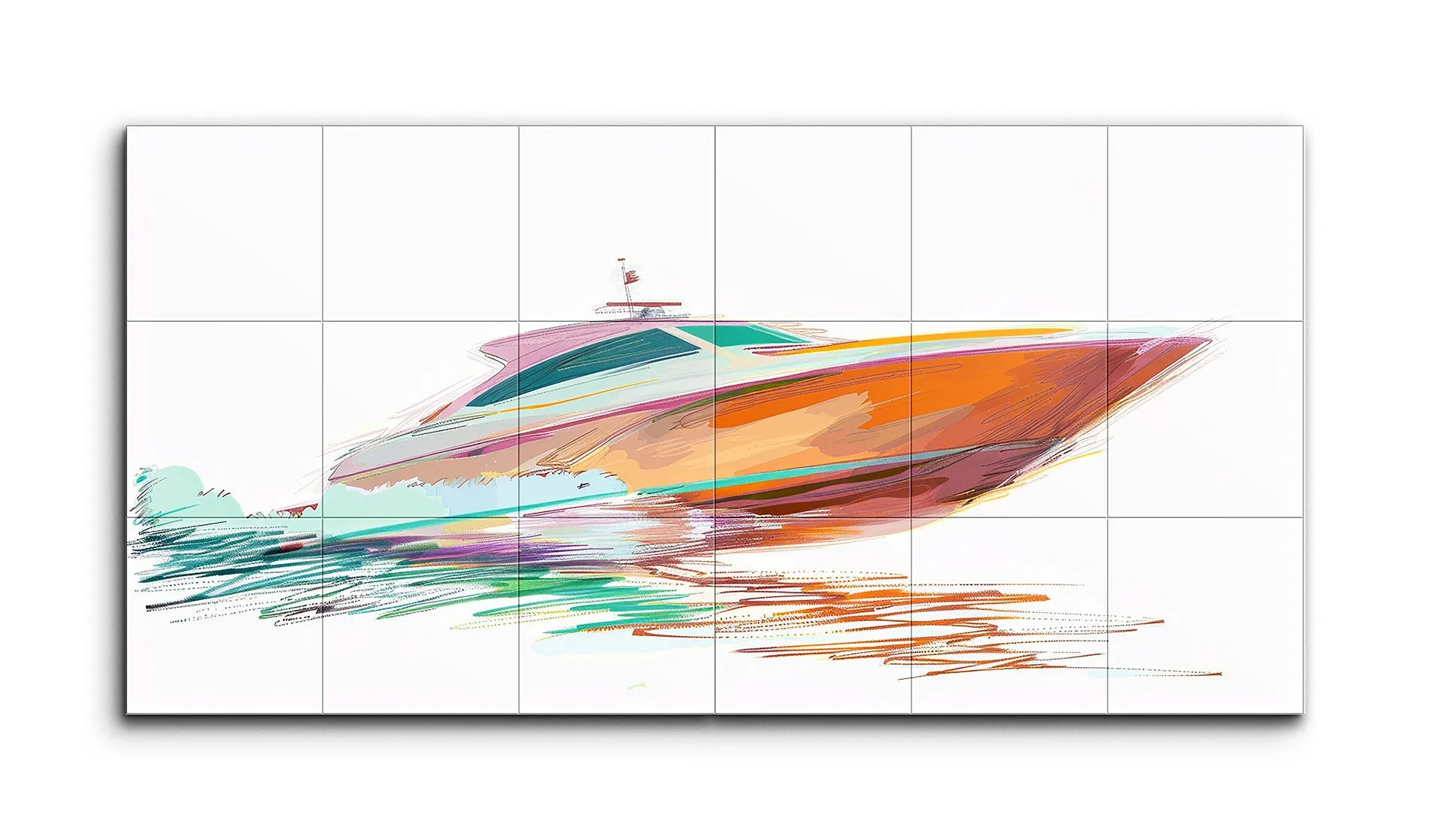 Vibrant Speedboat in Motion