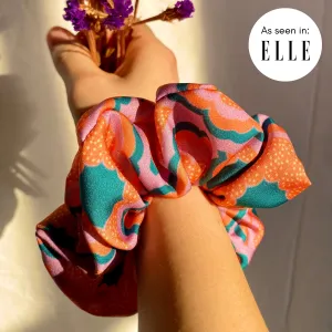 Zesty Print Orange Hair Scrunchie